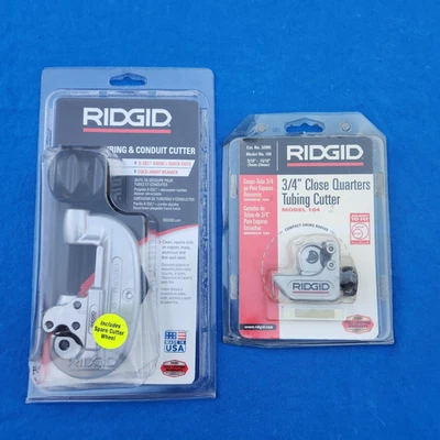 Set of 2 RIDGID Tubing/Conduit Cutters: 32985 Close Quarters & 32920 Screw Feed - Image 1 of 4