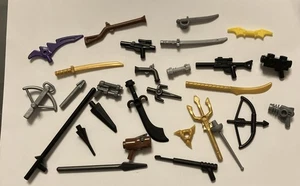LEGO Random Selection Of Ten (10) Minifigure Weapons, Inc Guns, Swords, Spear Et - Picture 1 of 4