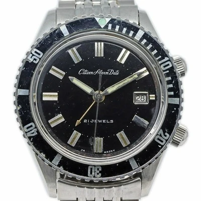 Citizen Alarm Date Parawater Divers ALDS 52902-Y Black Dial 40mm Manual Men's - image 1 of 4