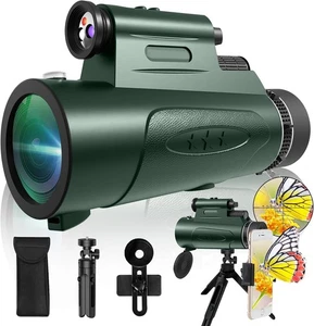 Monocular Telescope with Lights HD Monoculars 80x100 for Adults High Green - Picture 1 of 5