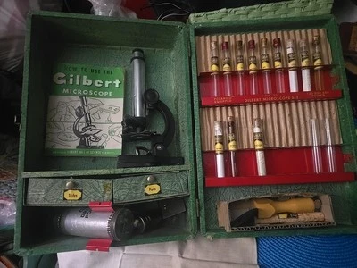 Conjunto de microscopio y laboratorio Gilbert vintage Foto 1 de 4