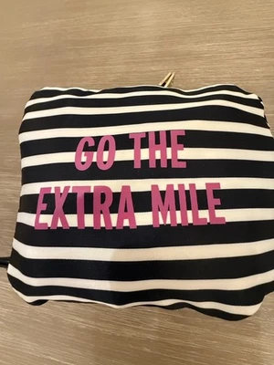 Bolso de Mano Plegable KATE SPADE Negro Blanco Rayas Rosa Forro Go Extra Mile Foto 1 de 4