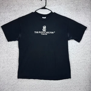 VTG 90s Ritz Carlton Cancun Hotel Resort Graphic Logo Mexico T Shirt Size Large - Picture 1 of 11