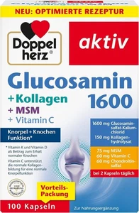 Doppelherz Glucosamin 1550 mit Kollagen & MSM- Mit Vitamin C 100 Kapseln - Bild 1 von 6