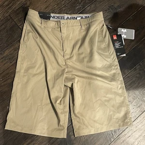 Under Armour Match Play Golf Shorts NWT Youth Kids Boys Sz 20 Khakis - Picture 1 of 4