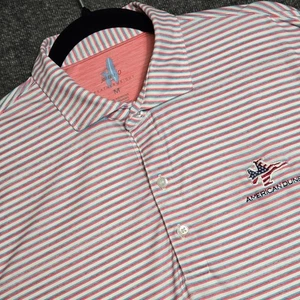 Johnnie-O Featherweight Performance Polo Size M Stripe American Dunes USA Golf - Picture 1 of 9