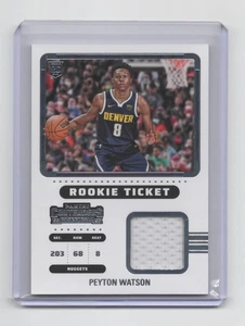 Peyton Watson 2022-23 Contenders Rookie Ticket Relic #RTS-PWD w/sleeve - Picture 1 of 2