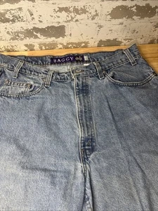 Vintage 90s Levi’s Silver Tab Baggy Denim Jean Shorts- Size 36, Made in USA - Picture 1 of 9