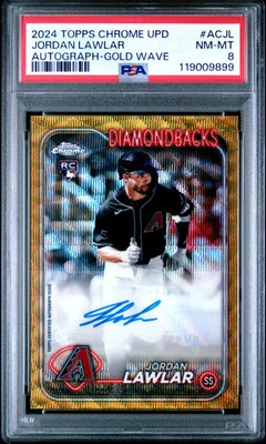 2024 Topps Chrome Update Jordan Lawlar #ACJL Gold Wave Autograph 02/50 PSA 8 - Image 1 of 2