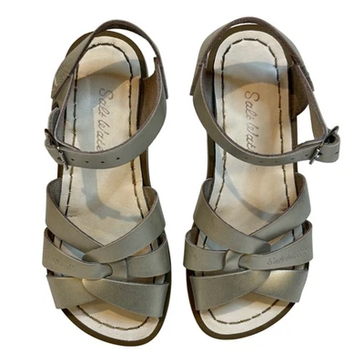 Salt Water Sandals The Original Sandal Girls’ Size 1 Silver - Summer Must Have! - Image 1 of 4