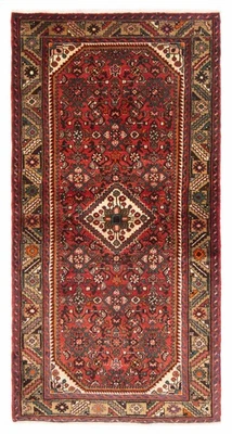 Vintage Oriental Hand-Knotted Carpet 3'8" x 7'2" Traditional Wool Area Rug - Image 1 of 4