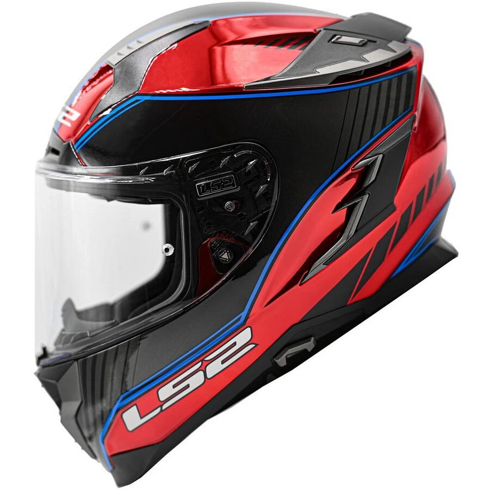 Casco de motocicleta LS2 Challenger GT Boss con protector desplegable interior rojo brillante Foto 1 de 1