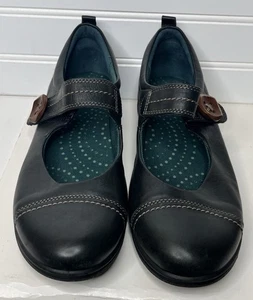 Zapatos de vestir de trabajo Mary Janes de cuero negro ECCO para mujer talla 41 correa botón 10,5 - Imagen 1 de 11