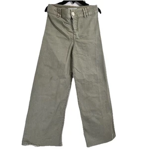 Zara Kids Size 13-14y Girl's Light Khaki Denim Wide Leg Stretch Jeans - Picture 1 of 8