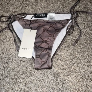 Gucci Women Designer Two Piece Bikini Set Size Sm Color Dark Grey New With Tags - Picture 1 of 5
