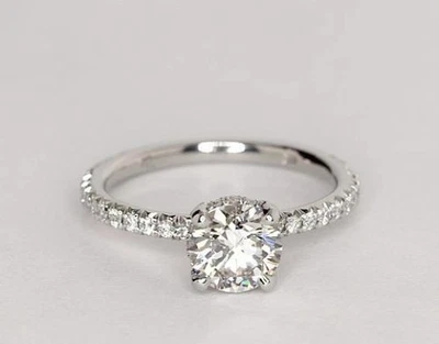 2.10 Ct Round Cut Lab Created Diamond Anniversary Ring 14k White Gold Size 7 - Image 1 of 4