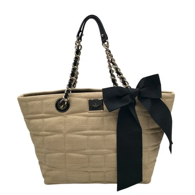 Kate Spade Tan Straw Coal Tote Bag - Image 1 of 4