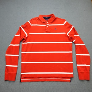 Polo uomo vintage Abercrombie & Fitch muscolosa L rossa a righe manica lunga - Foto 1 di 18
