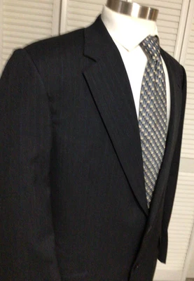 VINTAGE HICKEY FREEMAN MENS CHARCOAL GRAY WOOL SPORT COAT SUIT JACKET SIZE: 46L - Image 1 of 4