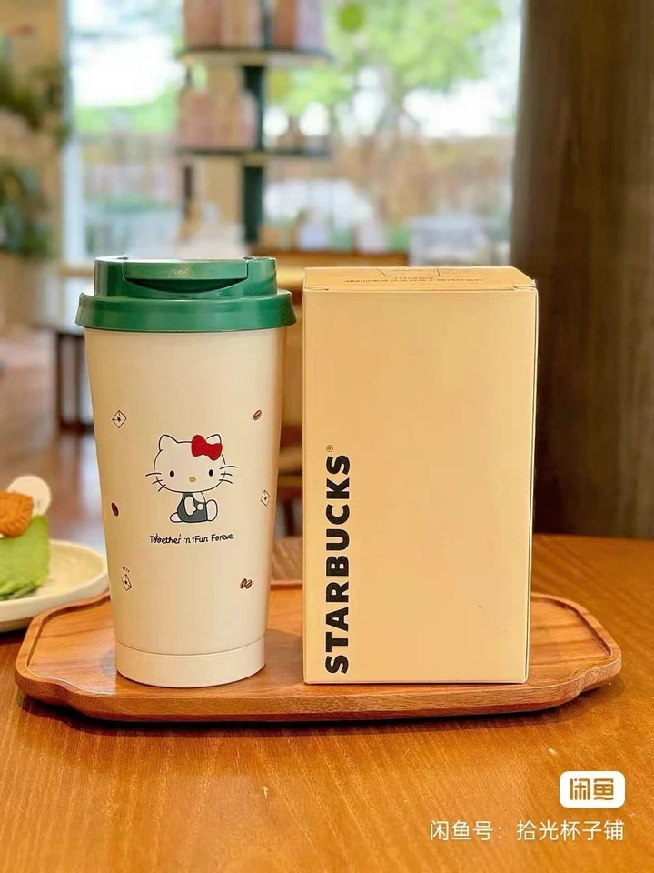 Vaso de acero inoxidable Starbucks x Hello Kitty 17 oz - Serie “Apple Café” Foto 1 de 4