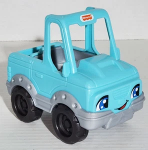 Mattel Little People 2017 Help a Friend blau Pickup Truck mit Gesicht Fahrzeug Jeep - Bild 1 von 9