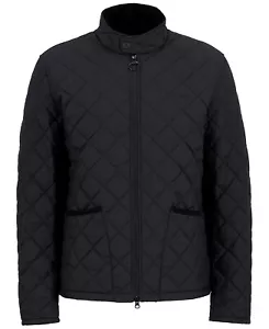 NWT Barbour Men's Linden Quilted Full-Zip Jacket in BLACK ~ MEDIUM - Picture 1 of 16