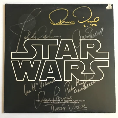 Star Wars Soundtrack SIGNED John Williams Carrie Fisher, C3PO, Darth Vader Vinyl - Image 1 of 4