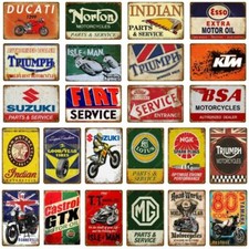 Motore Olio Metallo Insegna Classico Moto Poster Vintage Moto Decorazione Asta