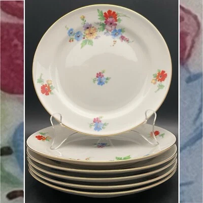 Juego de 6 platos de ensalada Fein Bayreuth Sophienthal 1945-1949 hechos en Alemania 7,75"d Foto 1 de 4