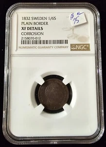 1832 Sweden 1/6 Skilling NGC XF Details - Picture 1 of 2