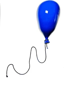 Vintage Färber glasierte Keramik Ballon blau Wand Pop Art Mid Century Dekor 70’er - Bild 1 von 8