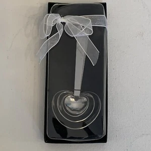 Heart Shaped Measuring Spoons Cooking Set Of 4 Stainless Steel Engraved Sayings - Picture 1 of 8
