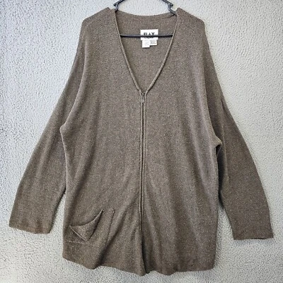 Cárdigan para mujer FLAX by Angelheart M/L marrón cremallera completa Lagenlook lana cachemir Foto 1 de 4