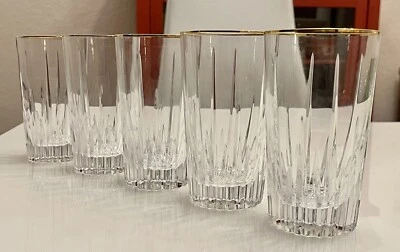 MIKASA CASTILLE HIGHBALL VASOS CRISTALINOS 12 OZ ADORNO DORADO Foto 1 de 4