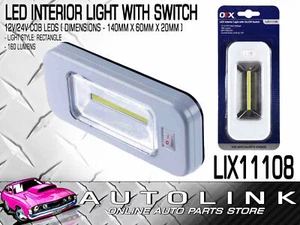 INTERIOR LIGHT LED 12-24V RECTANGULAR - SURFACE MOUNT 160 LUMENS 140x60x20mm  - Picture 1 of 2