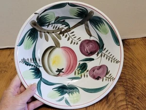 Tazón para servir vintage pintado a mano de piedra de hierro de China 10 1/4" a prueba de horno - Imagen 1 de 8