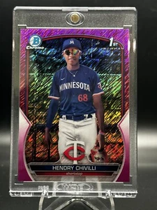 2023 BOWMAN CHROME PINK SHIMMER HENDRY CHIVILLI #BCP-236 TWINS #161/199 - Picture 1 of 6