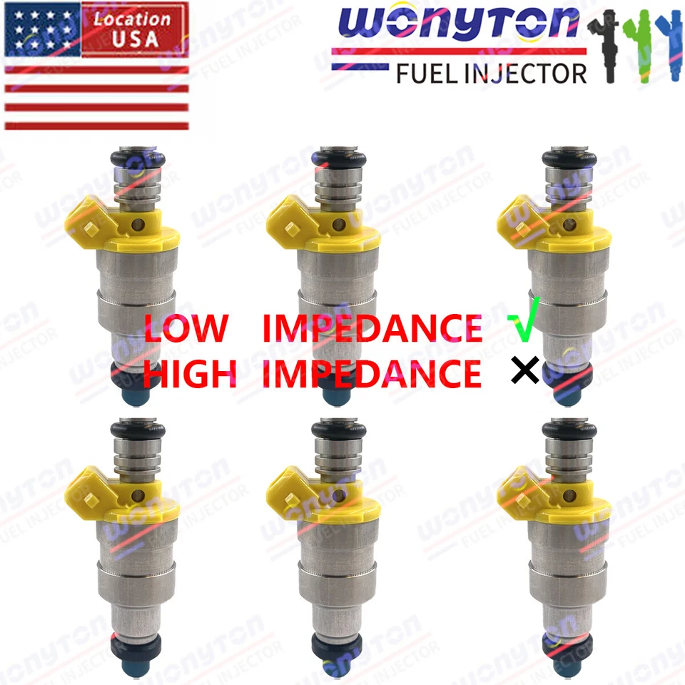 Set of 6 Fuel Injectors 0280150126 For 1982-1987 BMW 528e 2.7L I6 - Image 1 of 4