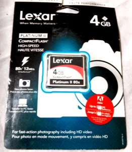 Lexar Platinum II Compact Flash 4 GB SEALED - Picture 1 of 5