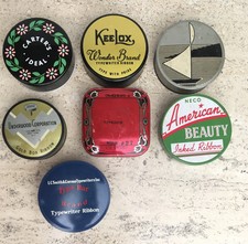 7 Vintage Typewriter Ribbon Tins Collection LOT American Beauty KEELOX Underwood