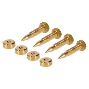 PrecisionGeek M6 BRASS Speaker Spikes + Spike Pads Shoes HIFI Stands - Set of 4 - Picture 1 of 1