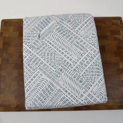 West Elm Bomu Blue Teal 48”x84” Dot Dash Curtains Unlined Set/2 Marked Read NWOT - Image 1 of 4