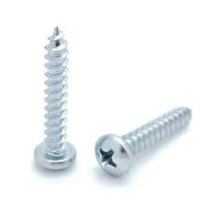 #8 x 1" Zinc Phillips Pan Head Wood Screws, 100 Qty (BCP378) - Picture 1 of 2