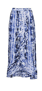 NWT WOMENS TIME AND TRU RUFFLED WRAP AROUND  SKIRT COLOR BLUE SIZE LG 12/14