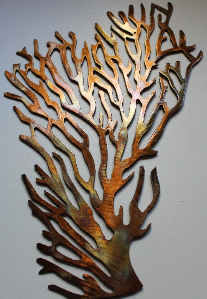Coral Branch Large Fan - Metal Wall Art - Copper 12" x 8"  - Image 1 of 1