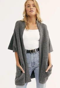 NEU OS Free People Whistler Kragen Schal Kimono Pullover Cardigan Strickjacke Lagenlook - Bild 1 von 13