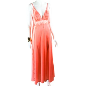 Vintage Peignoir 1980's Peach Size 14 Nightgown And Matching Coat Sleepwear - Picture 1 of 10