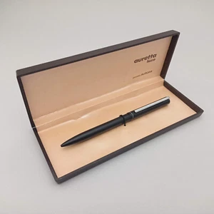 AURORA AURETTA LUSSCO MATTE BLACK BALLPOINT PEN VINTAGE EXCELLENT UNUSED - Picture 1 of 8