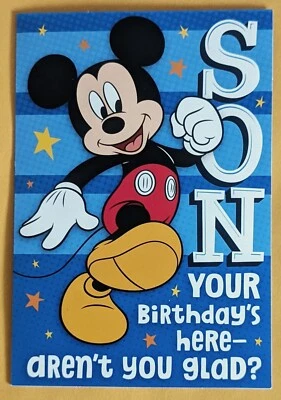 Mickey Mouse Birthday Greeting Card (+ Envelope 5x7")/ Son - Image 1 of 4