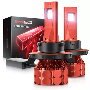 Torchbeam NEW 2PCS T7 H13 LED Headlight Bulb Conversion Kit 6500K White Bright - Foto 1 di 4